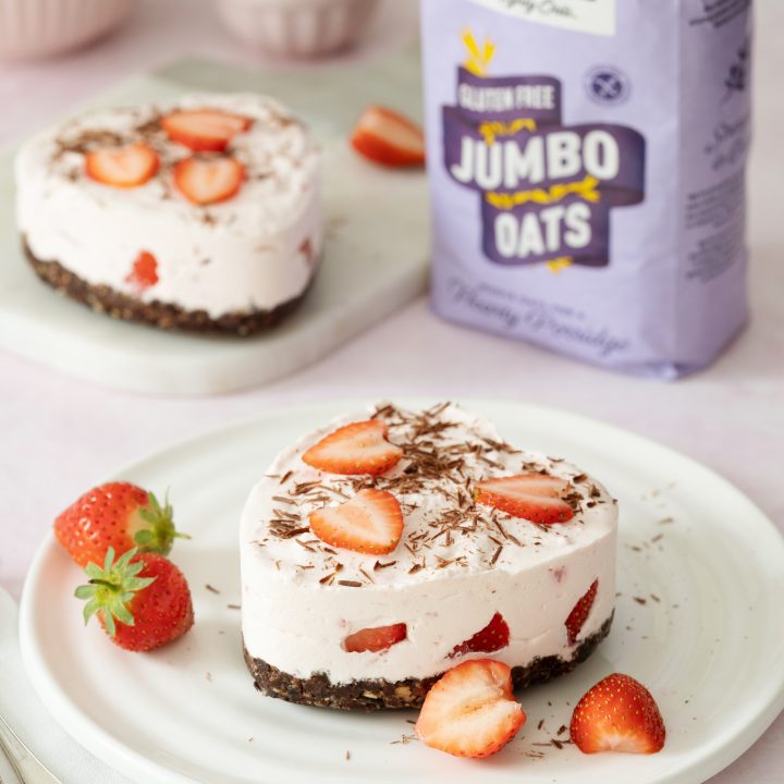 Strawberry Heart-Shaped Cheesecakes