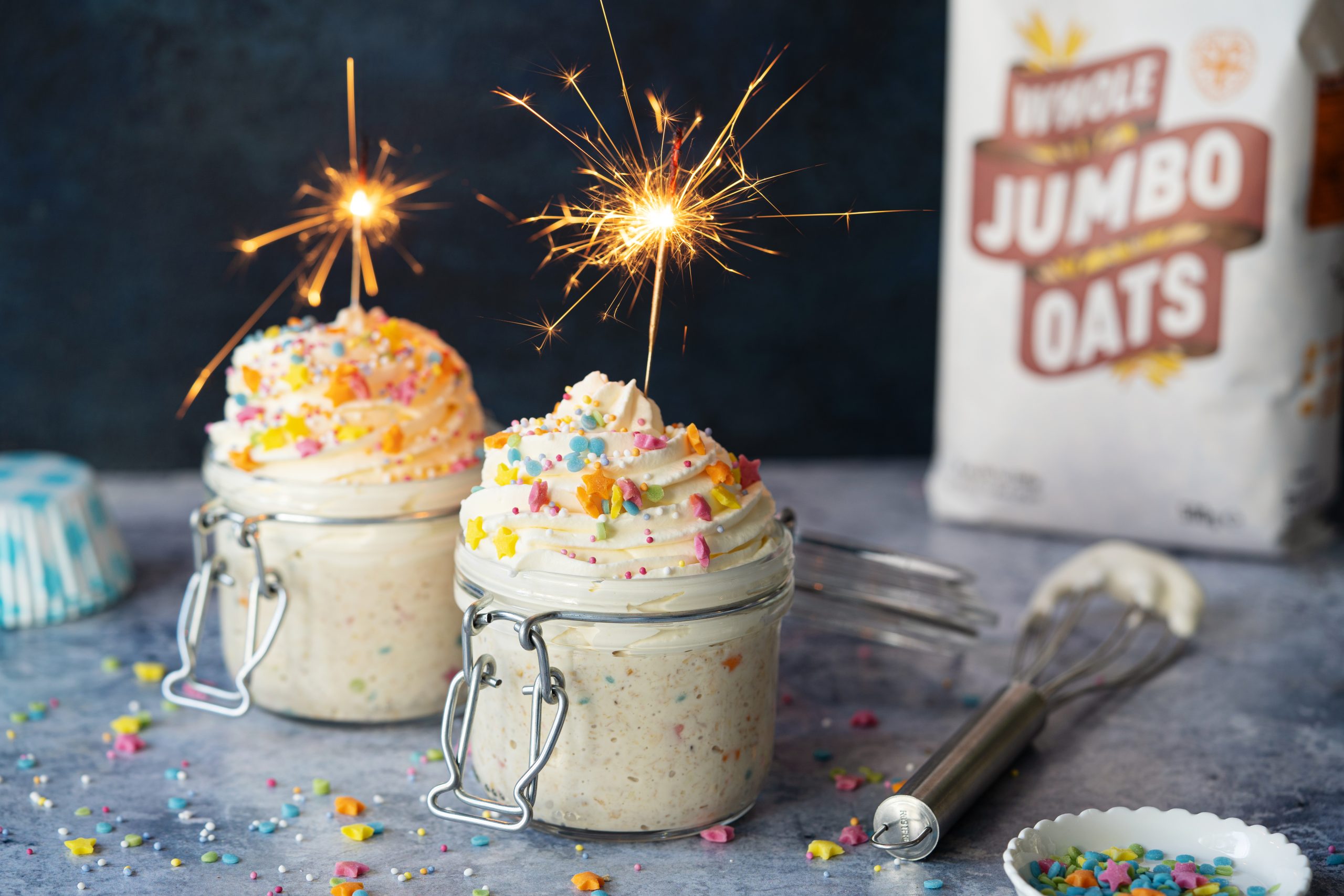 Birthday Cake Overnight Oats (High Protein Recipe) - Basics with Bails
