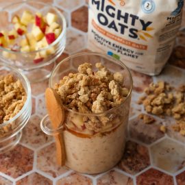 Sticky Apple Crumble Overnight Oats