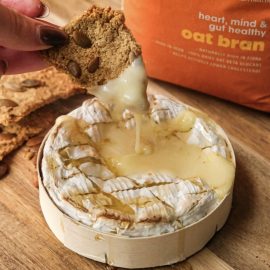 Baked Camembert with Oat Bran Crackers