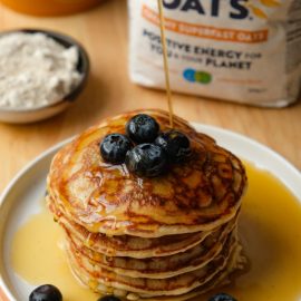 Oat Flour Blueberry Pancakes